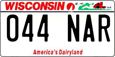 WI license plate 044NAR
