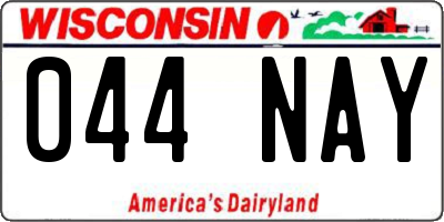 WI license plate 044NAY