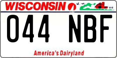 WI license plate 044NBF