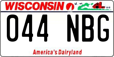 WI license plate 044NBG