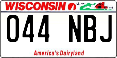 WI license plate 044NBJ