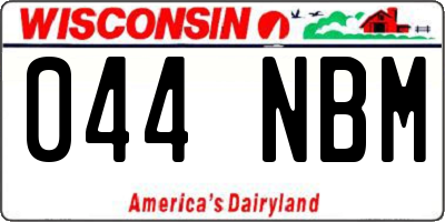 WI license plate 044NBM
