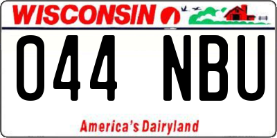 WI license plate 044NBU