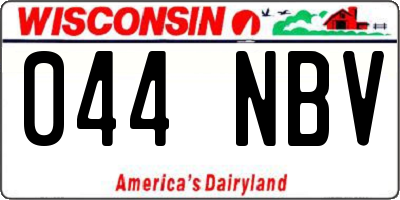 WI license plate 044NBV