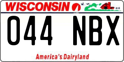 WI license plate 044NBX