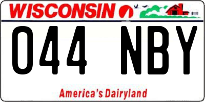 WI license plate 044NBY