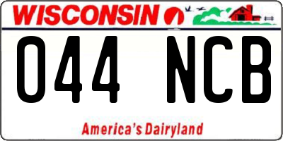 WI license plate 044NCB