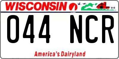 WI license plate 044NCR