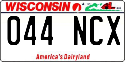 WI license plate 044NCX