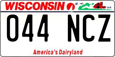 WI license plate 044NCZ