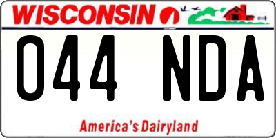 WI license plate 044NDA