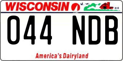 WI license plate 044NDB