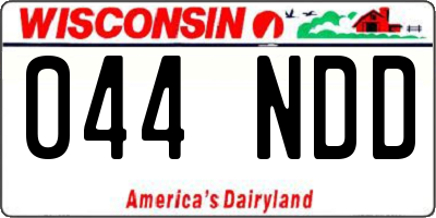 WI license plate 044NDD