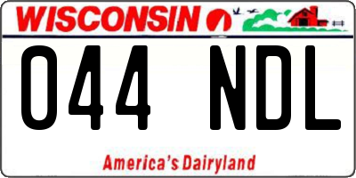WI license plate 044NDL
