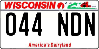 WI license plate 044NDN