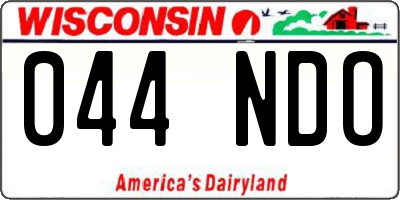 WI license plate 044NDO