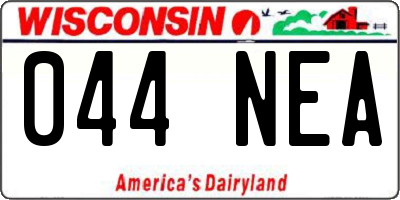 WI license plate 044NEA