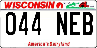 WI license plate 044NEB
