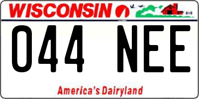 WI license plate 044NEE