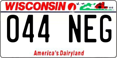 WI license plate 044NEG