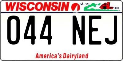 WI license plate 044NEJ