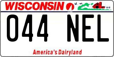 WI license plate 044NEL
