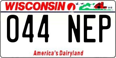 WI license plate 044NEP