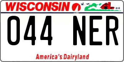 WI license plate 044NER