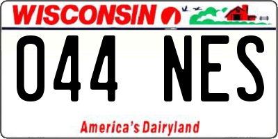 WI license plate 044NES