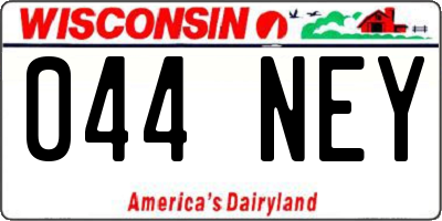 WI license plate 044NEY