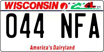 WI license plate 044NFA