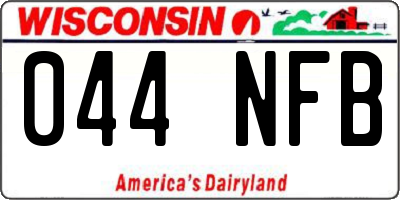 WI license plate 044NFB