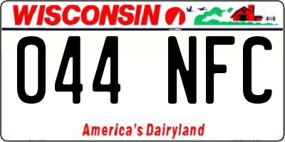 WI license plate 044NFC