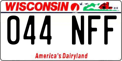 WI license plate 044NFF