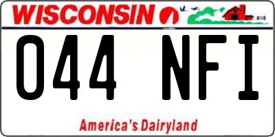 WI license plate 044NFI
