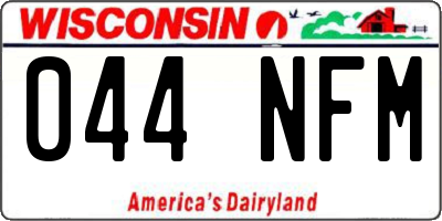 WI license plate 044NFM