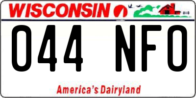 WI license plate 044NFO