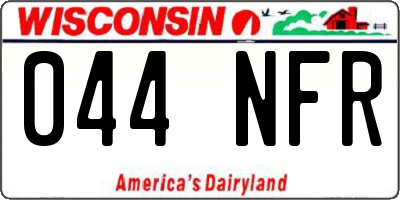 WI license plate 044NFR