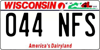 WI license plate 044NFS
