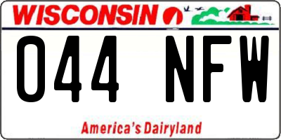 WI license plate 044NFW