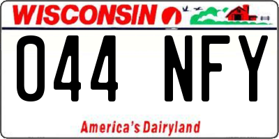 WI license plate 044NFY
