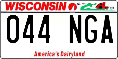 WI license plate 044NGA