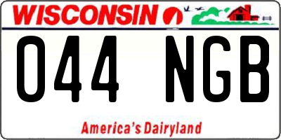 WI license plate 044NGB