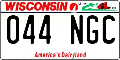 WI license plate 044NGC