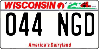 WI license plate 044NGD