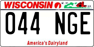 WI license plate 044NGE