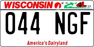 WI license plate 044NGF