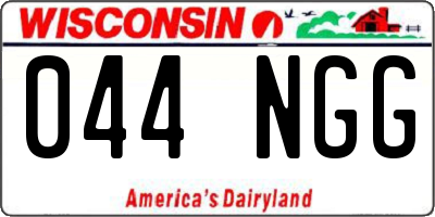 WI license plate 044NGG
