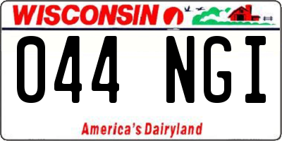 WI license plate 044NGI
