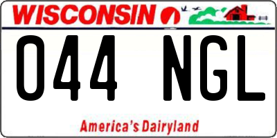 WI license plate 044NGL